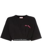 Natasha Zinko Logo-hem Cropped T-shirt - Black