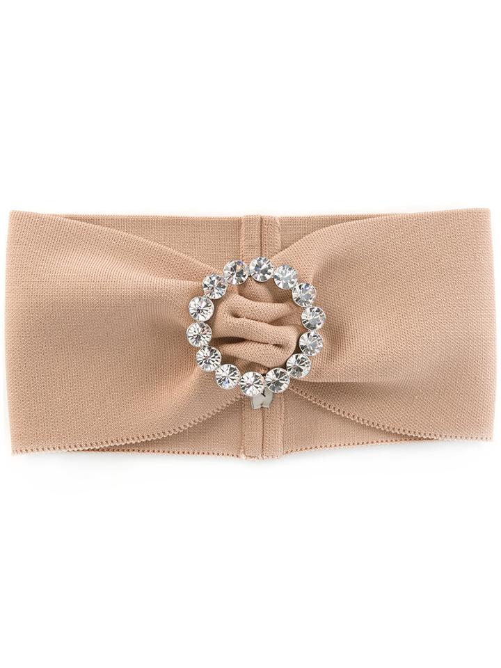 Alessandra Rich - Embellished Headband - Women - Polyester/spandex/elastane - One Size, Women's, Nude/neutrals, Polyester/spandex/elastane