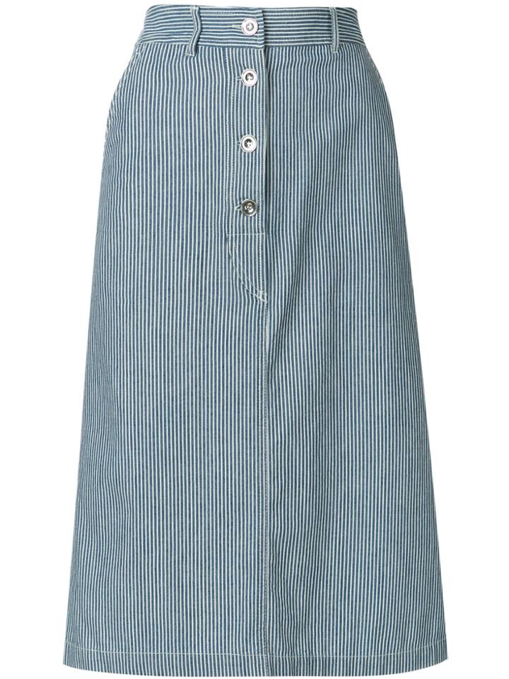 A.p.c. Pinstriped Skirt - Blue