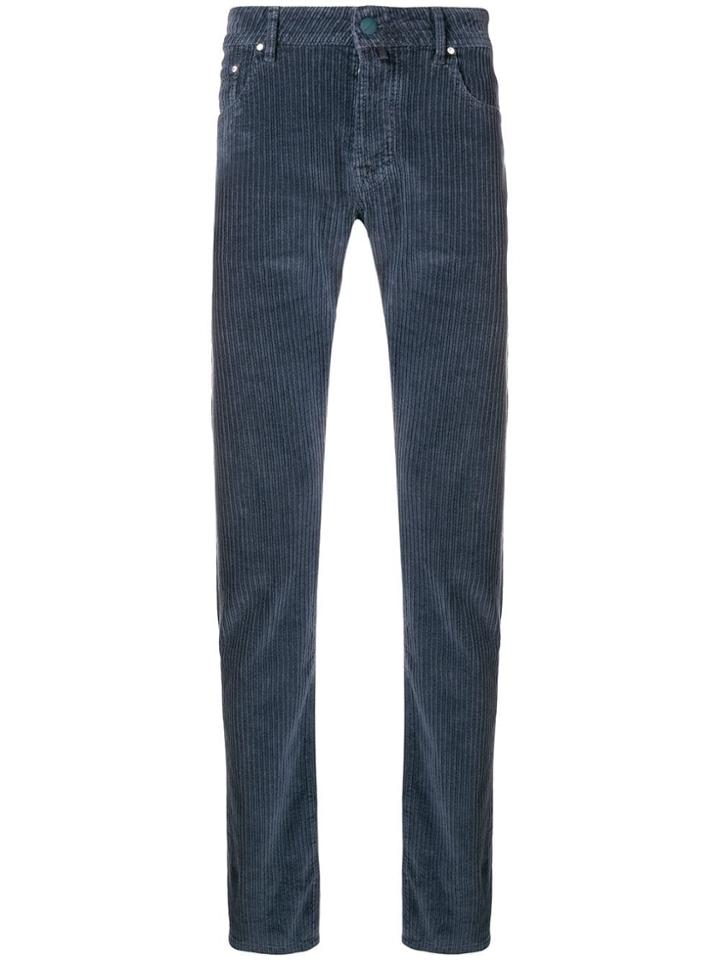 Jacob Cohen Five Pocket Corduroy Trousers - Blue