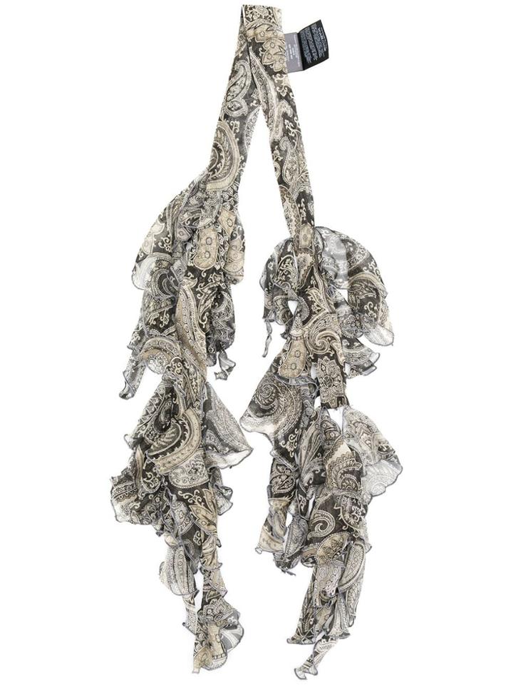 Etro Ruffled Silk Scarf - Grey