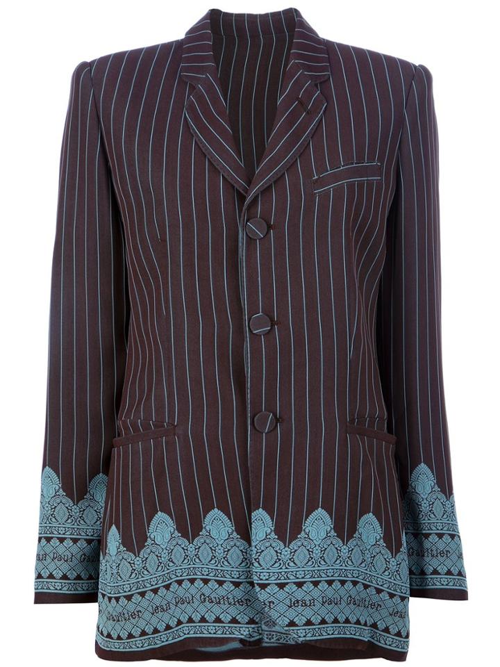 Jean Paul Gaultier Vintage Pinstripe Blazer - Brown