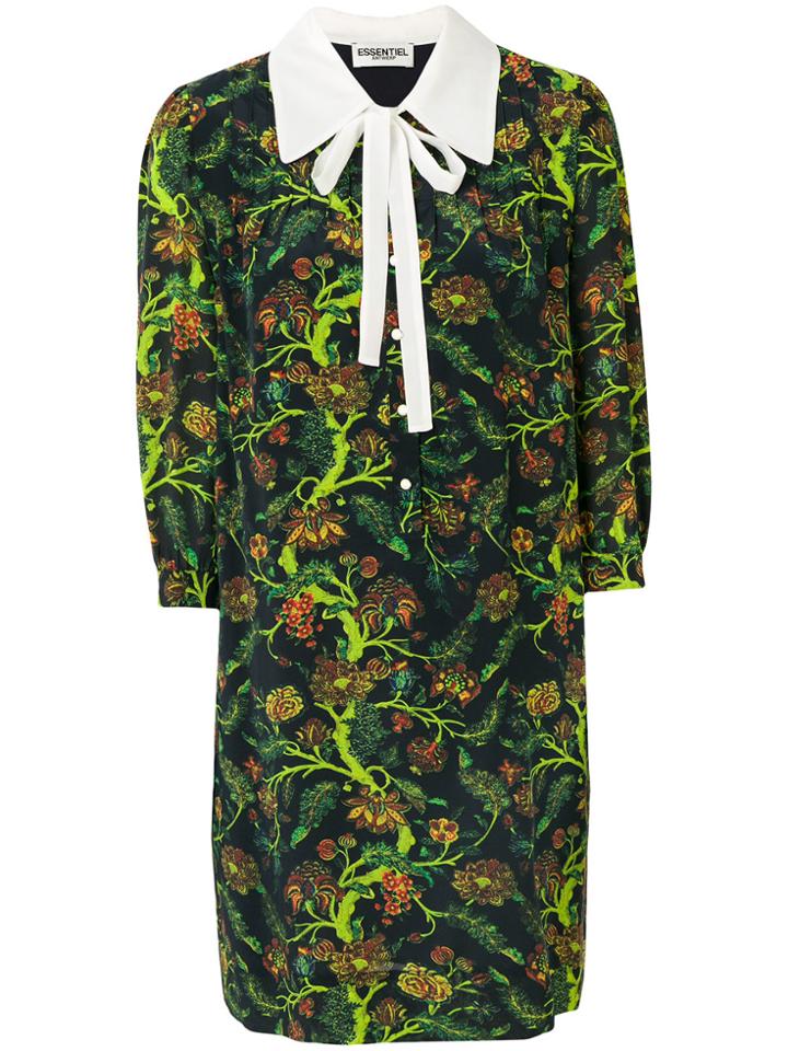 Essentiel Antwerp Floral Print Pussy Bow Dress - Blue
