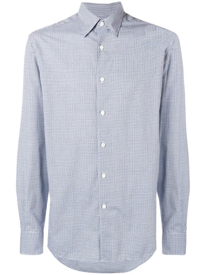 Ermenegildo Zegna Micro-checked Shirt - Blue