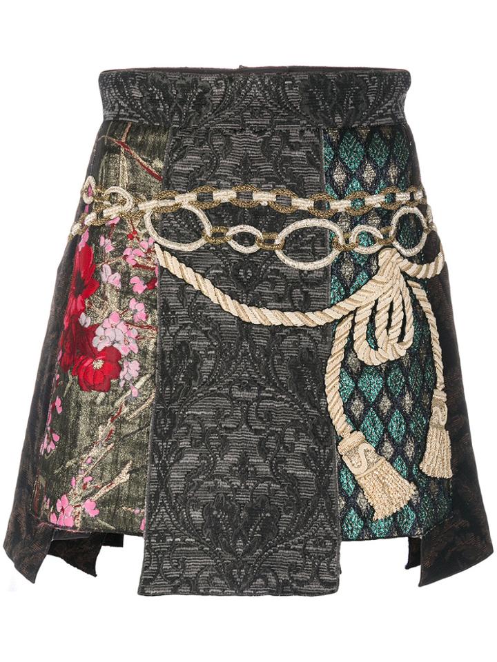 Dolce & Gabbana Panelled Jacquard Mini Skirt - Multicolour