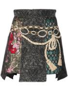 Dolce & Gabbana Panelled Jacquard Mini Skirt - Multicolour
