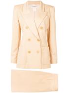 Yves Saint Laurent Vintage Double-breasted Skirt Suit - Yellow &