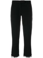 Ann Demeulemeester Lace Hem Detail Cropped Trousers - Black