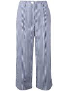 P.a.r.o.s.h. - Cruise Cropped Trousers - Women - Cotton/polyamide/spandex/elastane - S, Blue, Cotton/polyamide/spandex/elastane