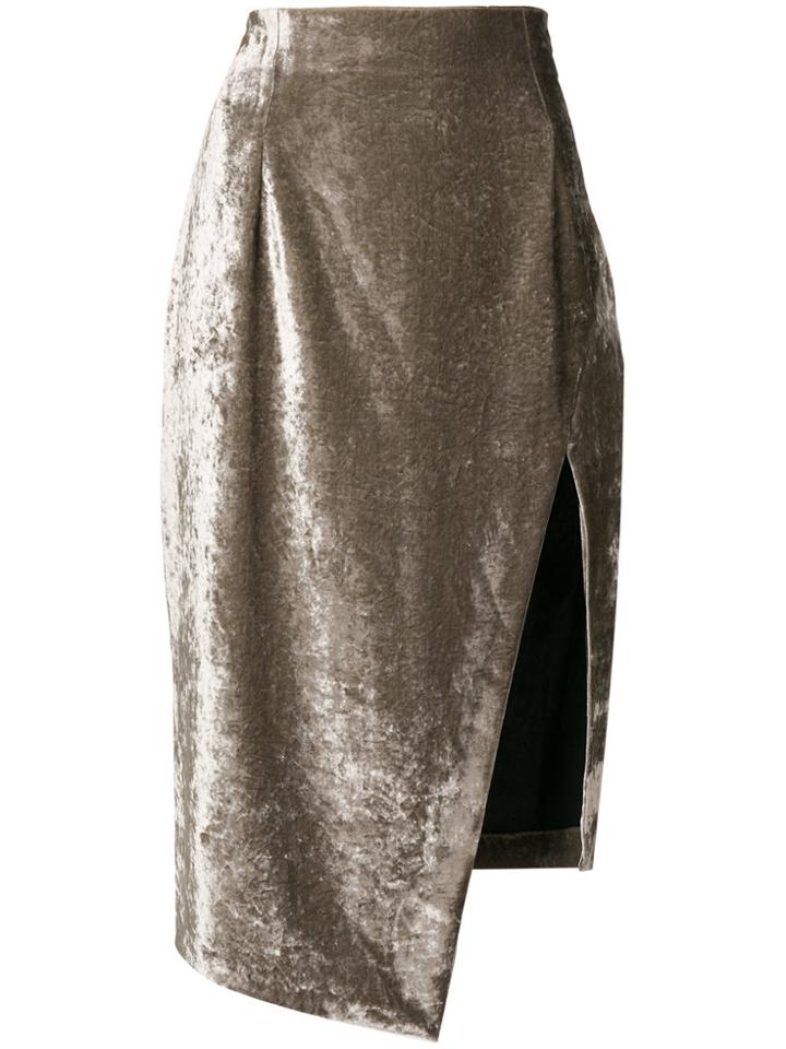 Off-white Slit Skirt - Grey