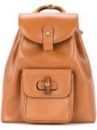 Gucci Vintage Bamboo Backpack Hand Bag - Brown