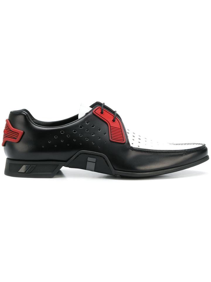 Prada Perforated Lace-up Shoes - Black