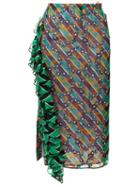Marco De Vincenzo - Ruffle Striped Skirt - Women - Silk/polyester - 42, Women's, Silk/polyester
