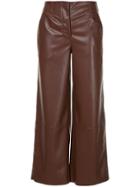 Nanushka High Waist Faux Leather Trousers - Brown