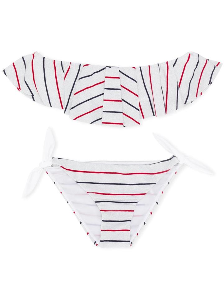 Mc2 Saint Barth Kids Striped Bikini - Grey