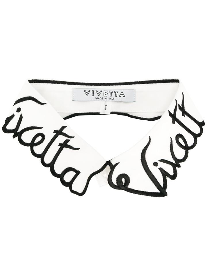 Vivetta Branded Bib Collar - White