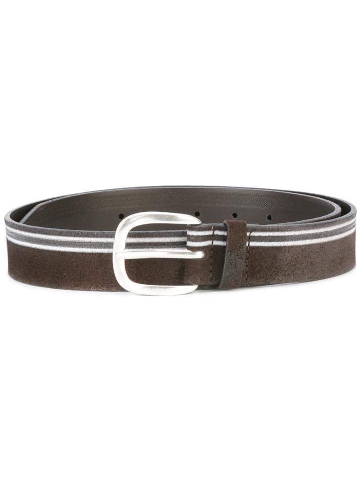 Orciani Striped Belt, Men's, Size: 95, Brown, Leather