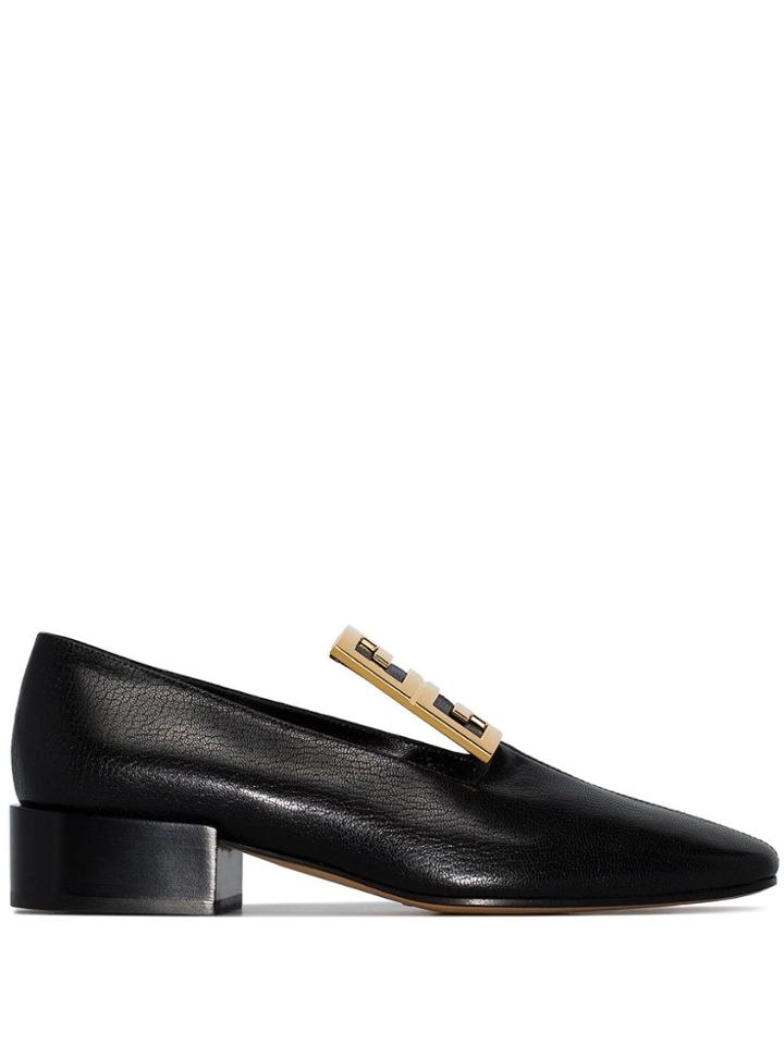 Givenchy Black 4g Gold-tone Buckled Loafers