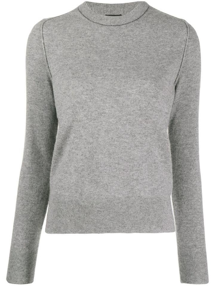 Joseph Crewneck Panelled Jumper - Grey