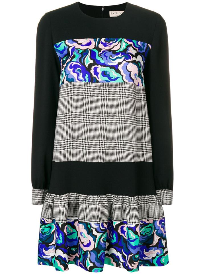 Emilio Pucci Mix-printed Flared Dress - Black