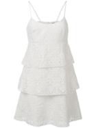 Pascal Millet - Tiered Dress - Women - Silk/cotton/polyester - 38, White, Silk/cotton/polyester