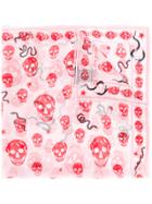 Alexander Mcqueen Skull And Snake Scarf - Pink & Purple