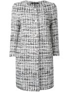 Tagliatore Tweed Single-breasted Coat - Grey