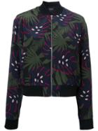 Markus Lupfer Leaf Print Bomber Jacket, Women's, Size: Medium, Silk