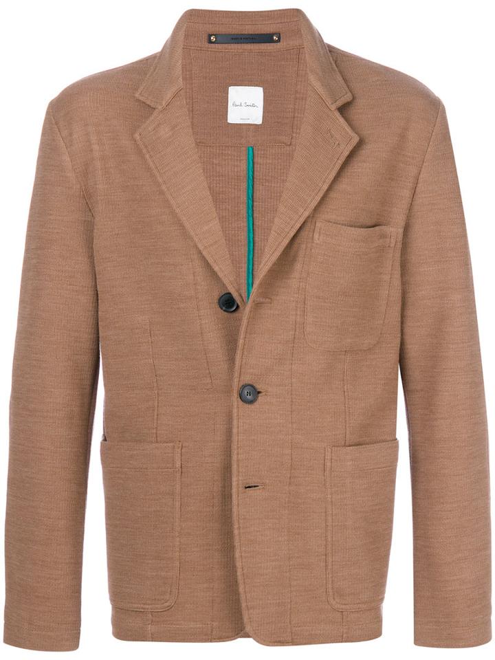 Paul Smith - Knitted Blazer - Men - Cotton/polyamide/wool - S, Brown, Cotton/polyamide/wool