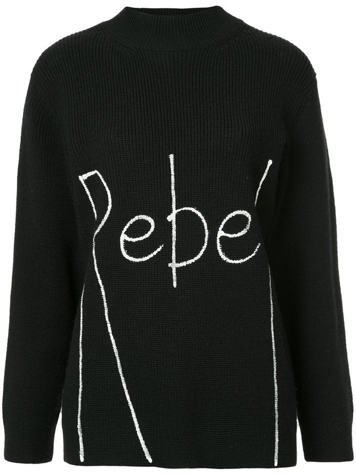 Comme Des Garçons Vintage Pure Rebel Print Jumper - Black