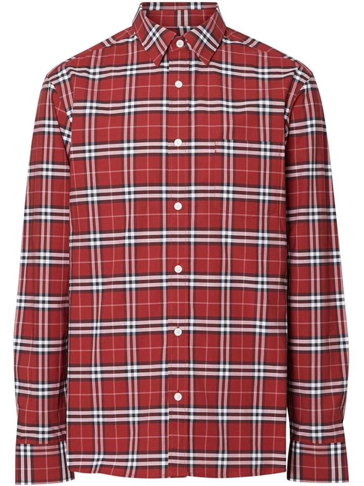 Burberry Check Long-sleeve Shirt - Red