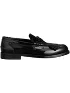 Burberry Kiltie Fringe Patent Leather Loafers - Black