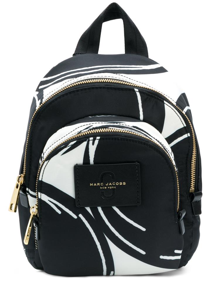 Marc Jacobs Mini Double Zip Printed Backpack - Black