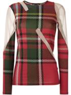 Gloria Coelho - Check Blouse - Women - Elastodiene/viscose - G, Red, Elastodiene/viscose