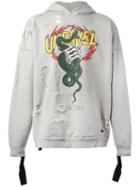 Unravel Project Snake Print Hoodie, Men's, Size: Small, Grey, Cotton
