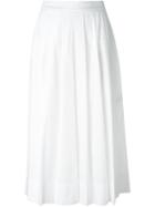 P.a.r.o.s.h. Pleated Cropped Palazzo Trousers, Women's, Size: Medium, White, Cotton/spandex/elastane