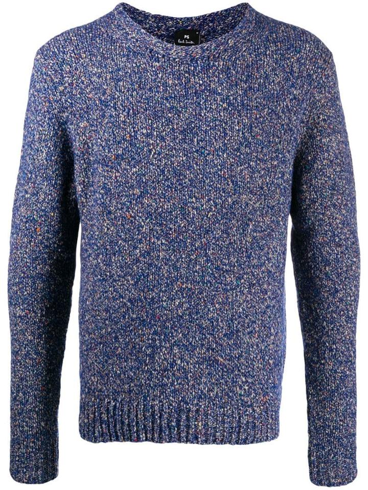 Ps Paul Smith Speckled Knit Jumper - Blue