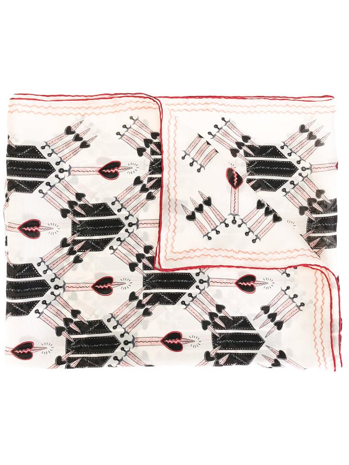 Valentino Printed Scarf, Women's, Nude/neutrals, Silk