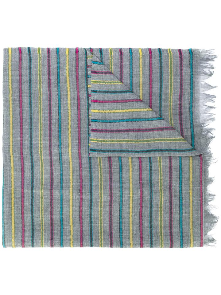 Ps By Paul Smith India Stripe Scarf - Grey