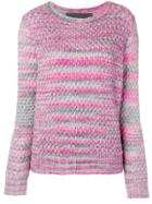The Elder Statesman Textured Knit Sweater - Pink
