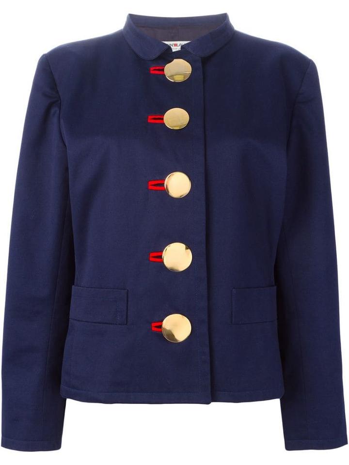 Yves Saint Laurent Pre-owned Oversized Button Fastening Jacket - Blue