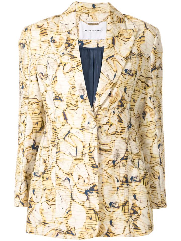 Camilla And Marc Caspian Print Blazer - Yellow