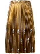 No21 - Swarovski Crystal 'runway' Skirt - Women - Polyester/polyurethane/glass - 40, Yellow/orange, Polyester/polyurethane/glass