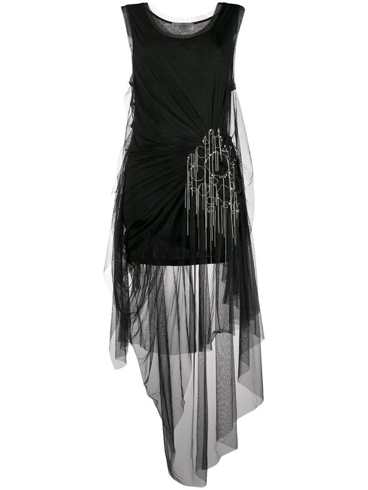 Faith Connexion Draped Tulle Dress - Black