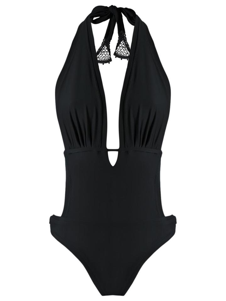 Martha Medeiros Halterneck Swimsuit - Black