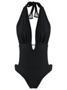 Martha Medeiros Halterneck Swimsuit - Black