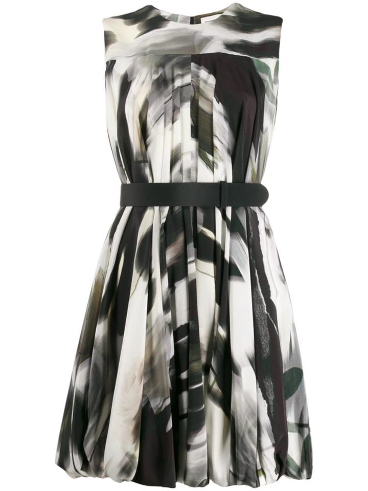 Alexander Mcqueen Abstract Print Short Dress - Black