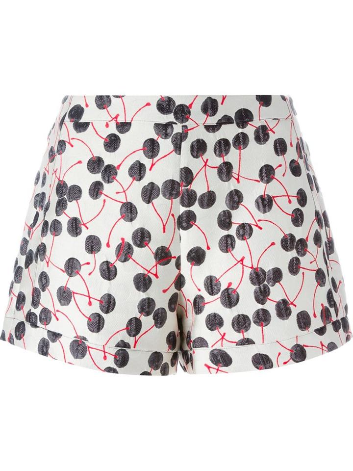 Giamba Cherry Brocade Shorts, Women's, Size: 42, Nude/neutrals, Polyester/polyimide