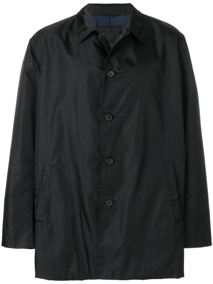 Prada Vintage Waterproof Button Jacket - Blue