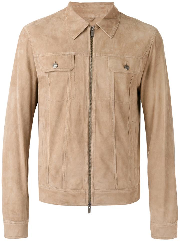 Desa 1972 Zipped Jacket, Men's, Size: 50, Nude/neutrals, Suede